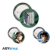 Attack on Titan Eren & Levi 3 Badge Pack image 2