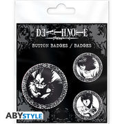 Death Note Light L & Ryuk 3 Badge Pack image 1