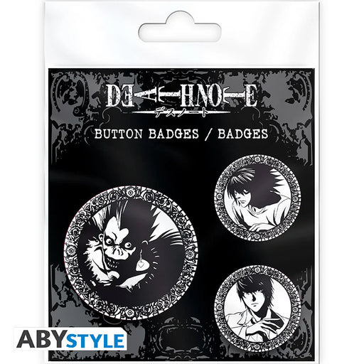 Death Note Light L & Ryuk 3 Badge Pack image 1