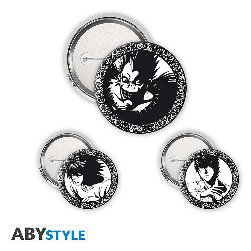 Death Note Light L & Ryuk 3 Badge Pack image 2