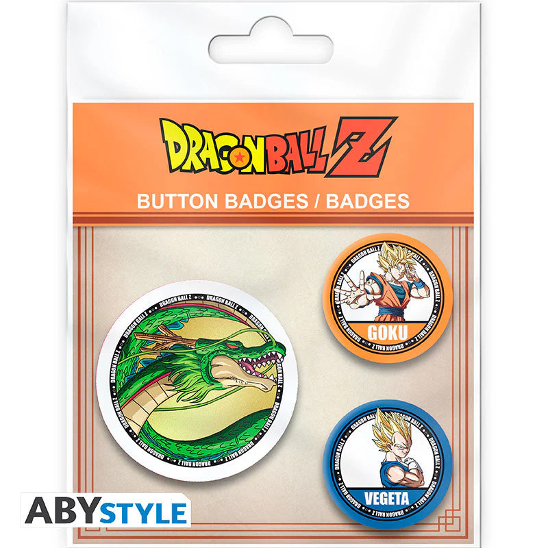 Dragon Ball Z Goku Vegeta & Shenron 3 Badge Pack image 1