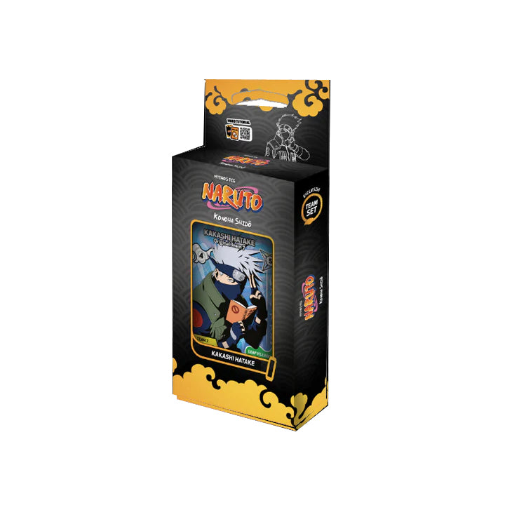 Naruto Kakashi Hatake card deck box in black and gold packaging with anime character artwork on the front, shown on a plain white background.