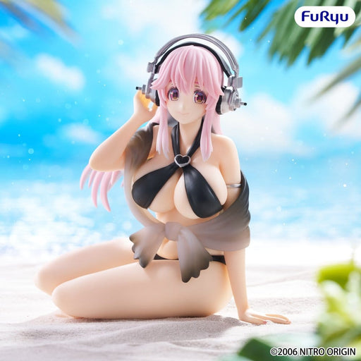 Nitroplus Super Sonico (Swimsuit Black Color Ver.) Noodle Stopper Figure image 1