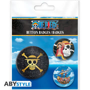 One Piece Skull & Luffy 3 Badge Pack image 1