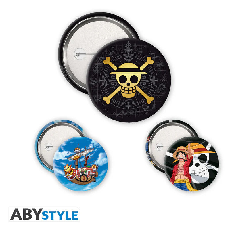 One Piece Skull & Luffy 3 Badge Pack image 2